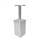 Edelstahl Oberer Pfosten Beschlag eckig 50x50 - Handlaufträger rund/flach Stift V2A